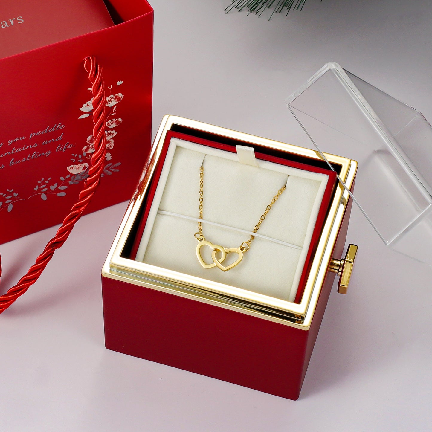 Eternal Rose Gift Box with Engraved Necklace