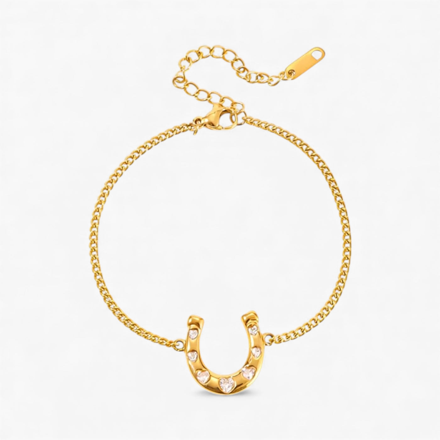 Heart Shape Zircon Horseshoe Bracelet