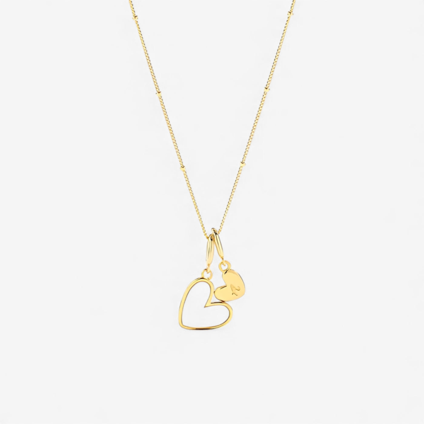 Mother Of Pearl Heart Initial Necklace