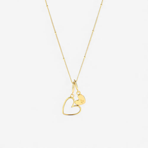 Mother Of Pearl Heart Initial Necklace