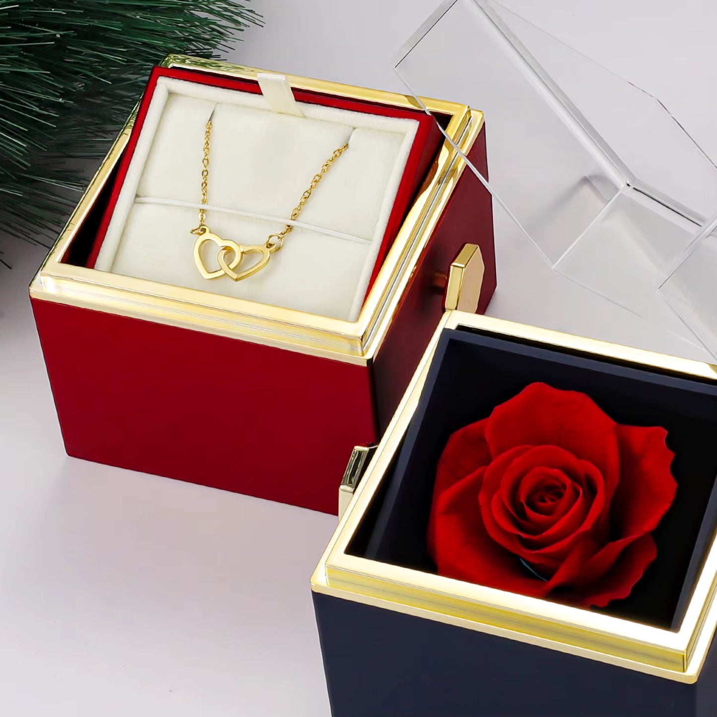 Eternal Rose Gift Box with Engraved Necklace