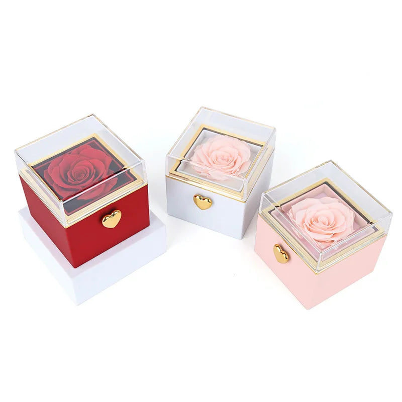 Eternal Rose Gift Box with Engraved Necklace