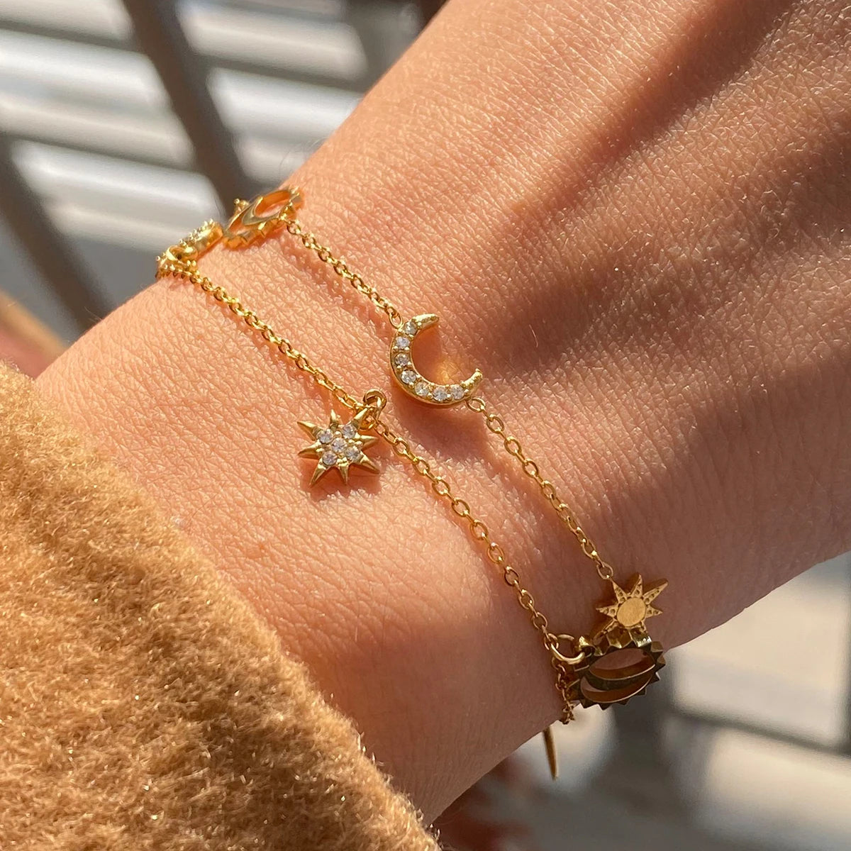 Star & Moon Charms Bracelet