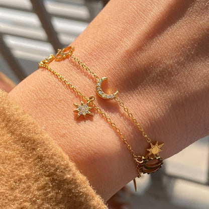 Star & Moon Charms Bracelet