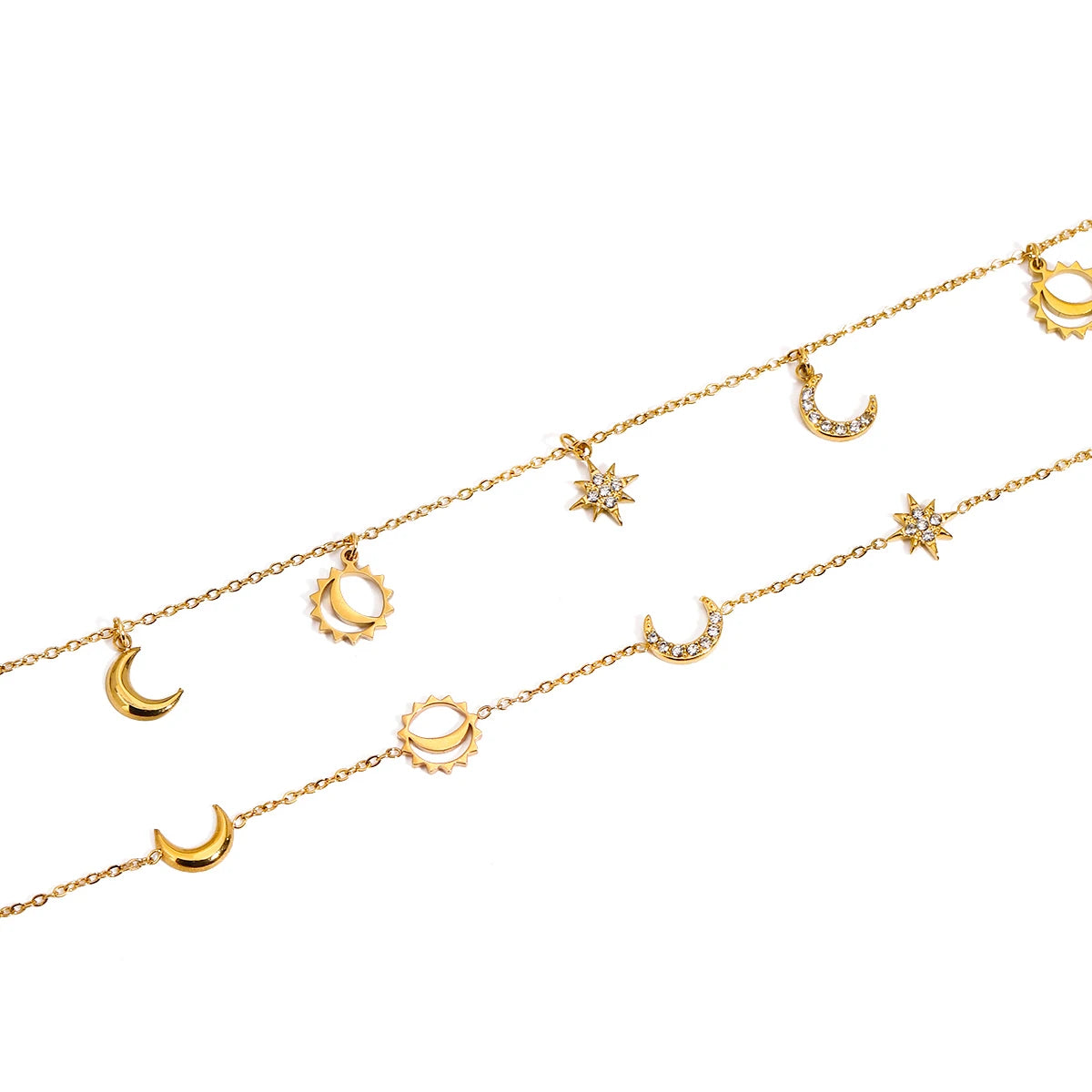 Star & Moon Charms Bracelet