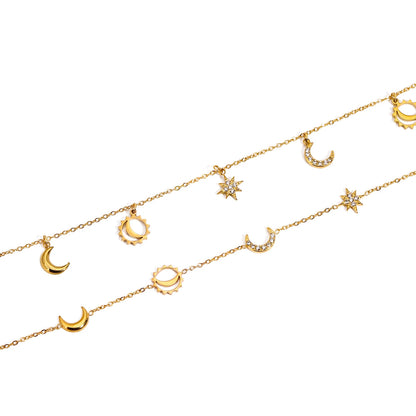 Star & Moon Charms Bracelet