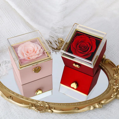 Eternal Rose Gift Box with Engraved Necklace