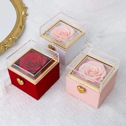 Eternal Rose Gift Box with Engraved Necklace