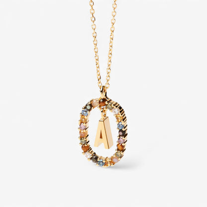 Moissanite kleurletterketting - 925 sterlingzilver