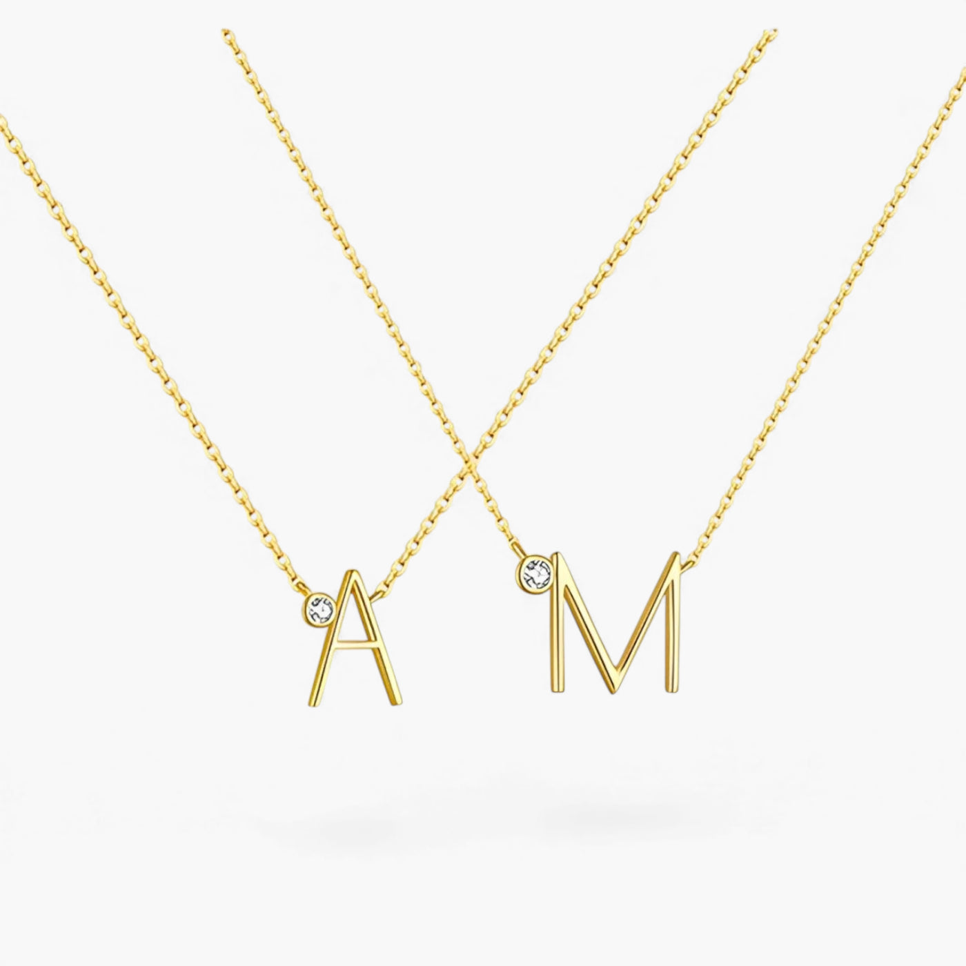 Golden Initial Charm Necklace