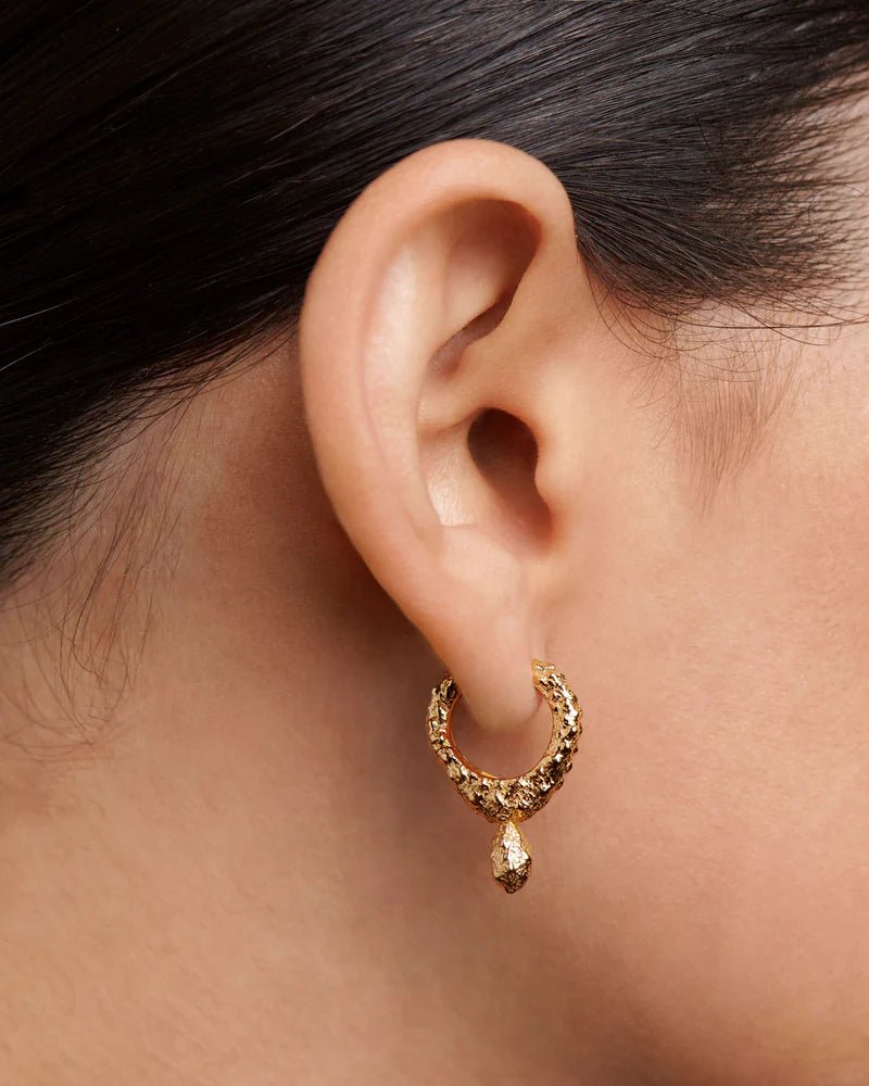 Lava Texture Hoop Earrings - MAURÉ