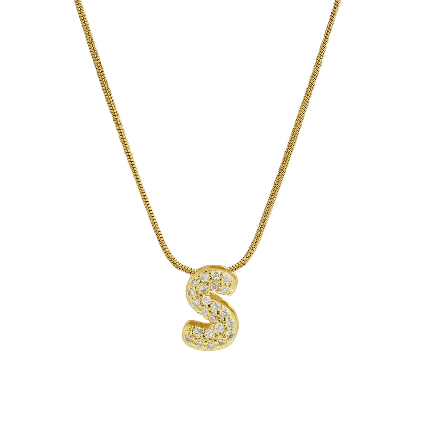Mini Zircon Letter Necklace - MAURÉ