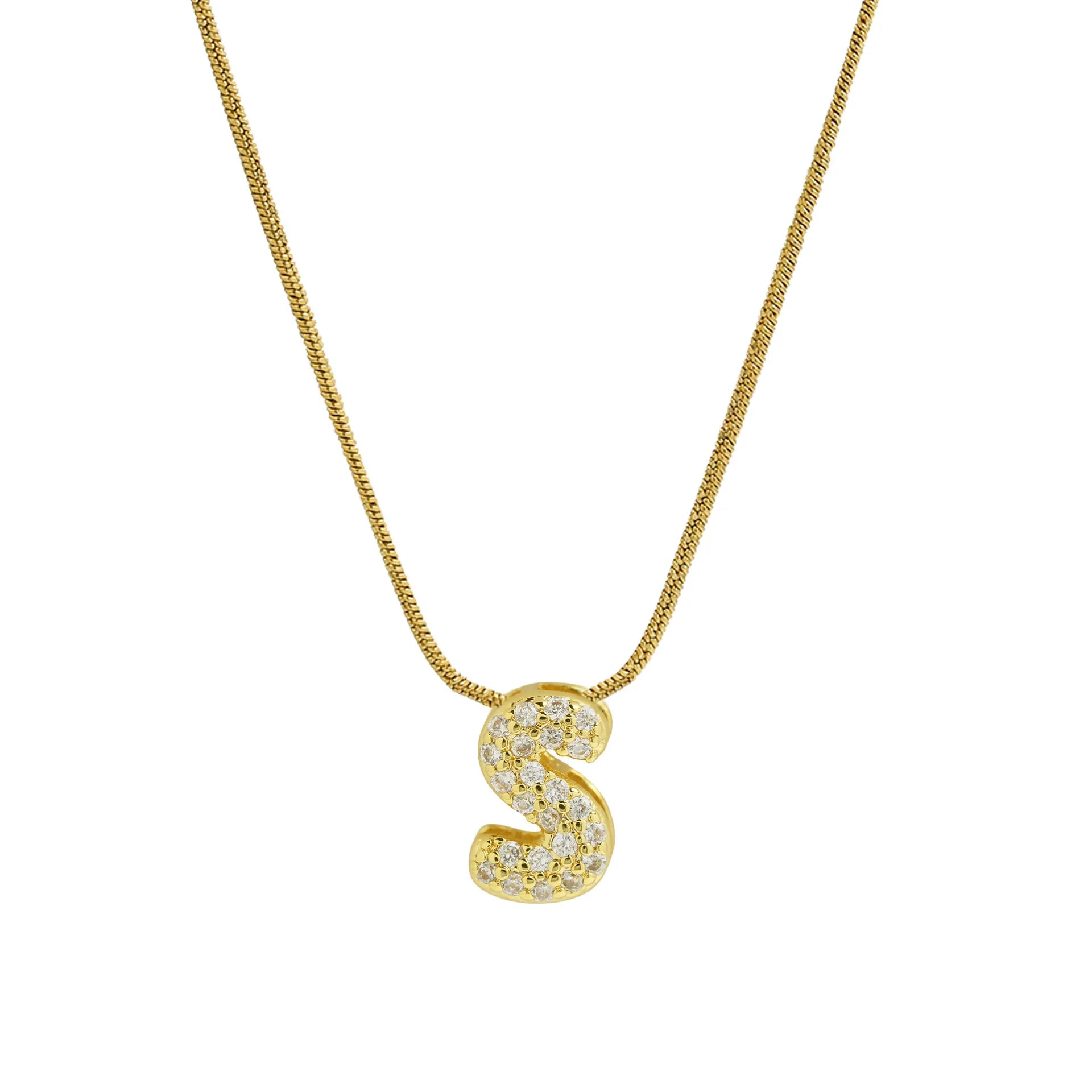 Mini Zircon Letter Necklace - MAURÉ