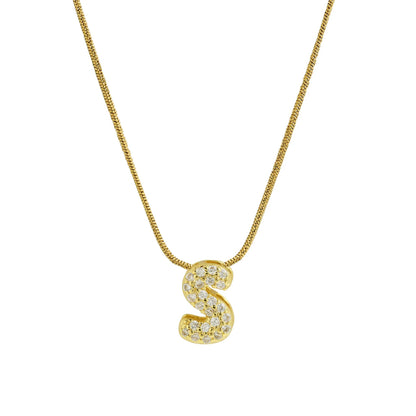 Mini Zircon Letter Necklace - MAURÉ