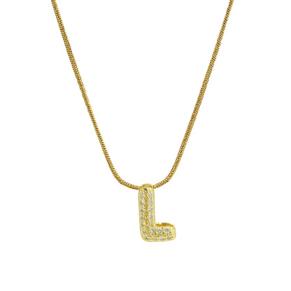 Mini Zircon Letter Necklace - MAURÉ