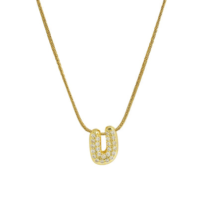 Mini Zircon Letter Necklace - MAURÉ
