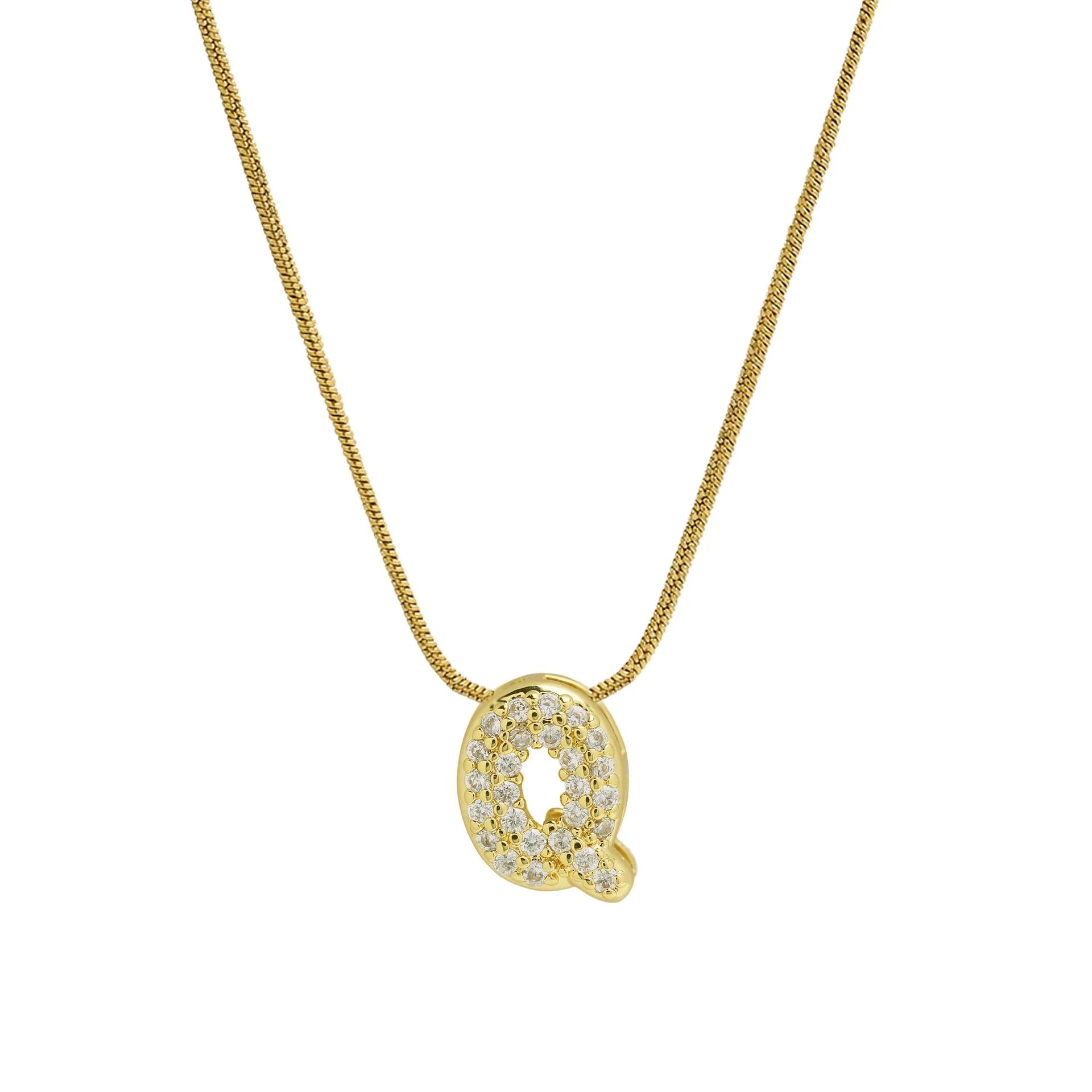 Mini Zircon Letter Necklace - MAURÉ