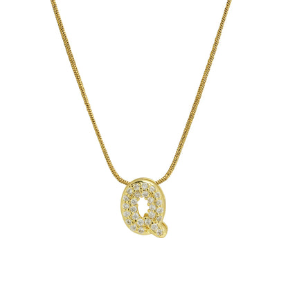 Mini Zircon Letter Necklace - MAURÉ