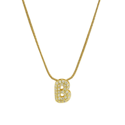 Mini Zircon Letter Necklace - MAURÉ