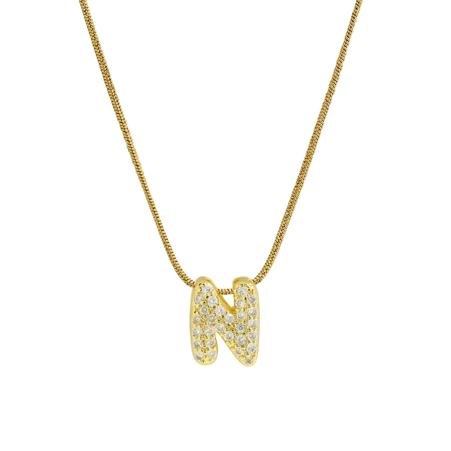 Mini Zircon Letter Necklace - MAURÉ