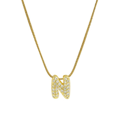 Mini Zircon Letter Necklace - MAURÉ