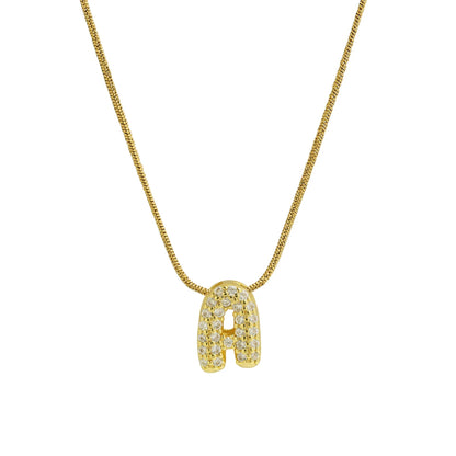 Mini Zircon Letter Necklace - MAURÉ