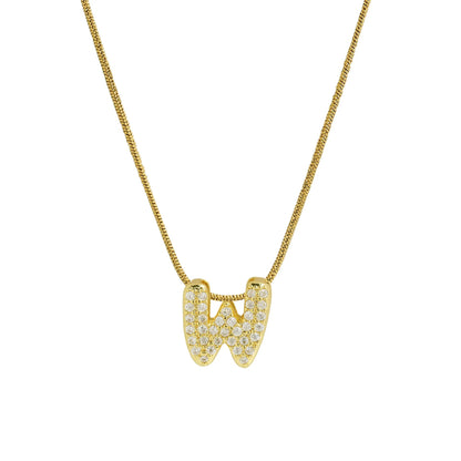 Mini Zircon Letter Necklace - MAURÉ