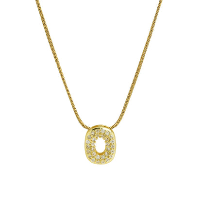 Mini Zircon Letter Necklace - MAURÉ