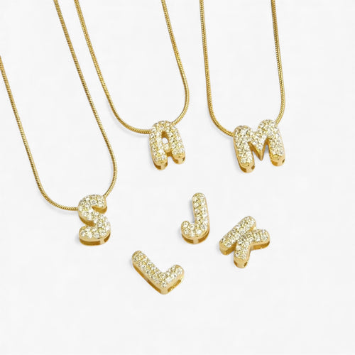 Mini Zircon Letter Necklace