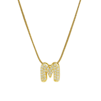 Mini Zircon Letter Necklace - MAURÉ