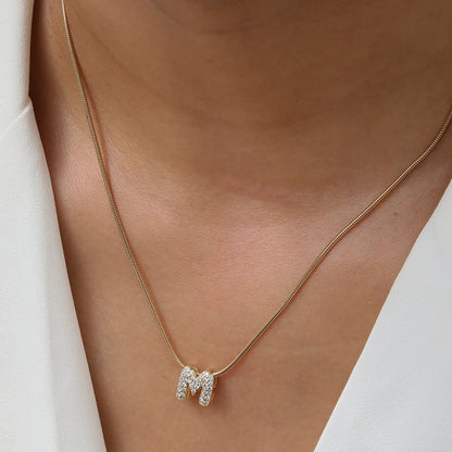 Mini Zircon Letter Necklace - MAURÉ