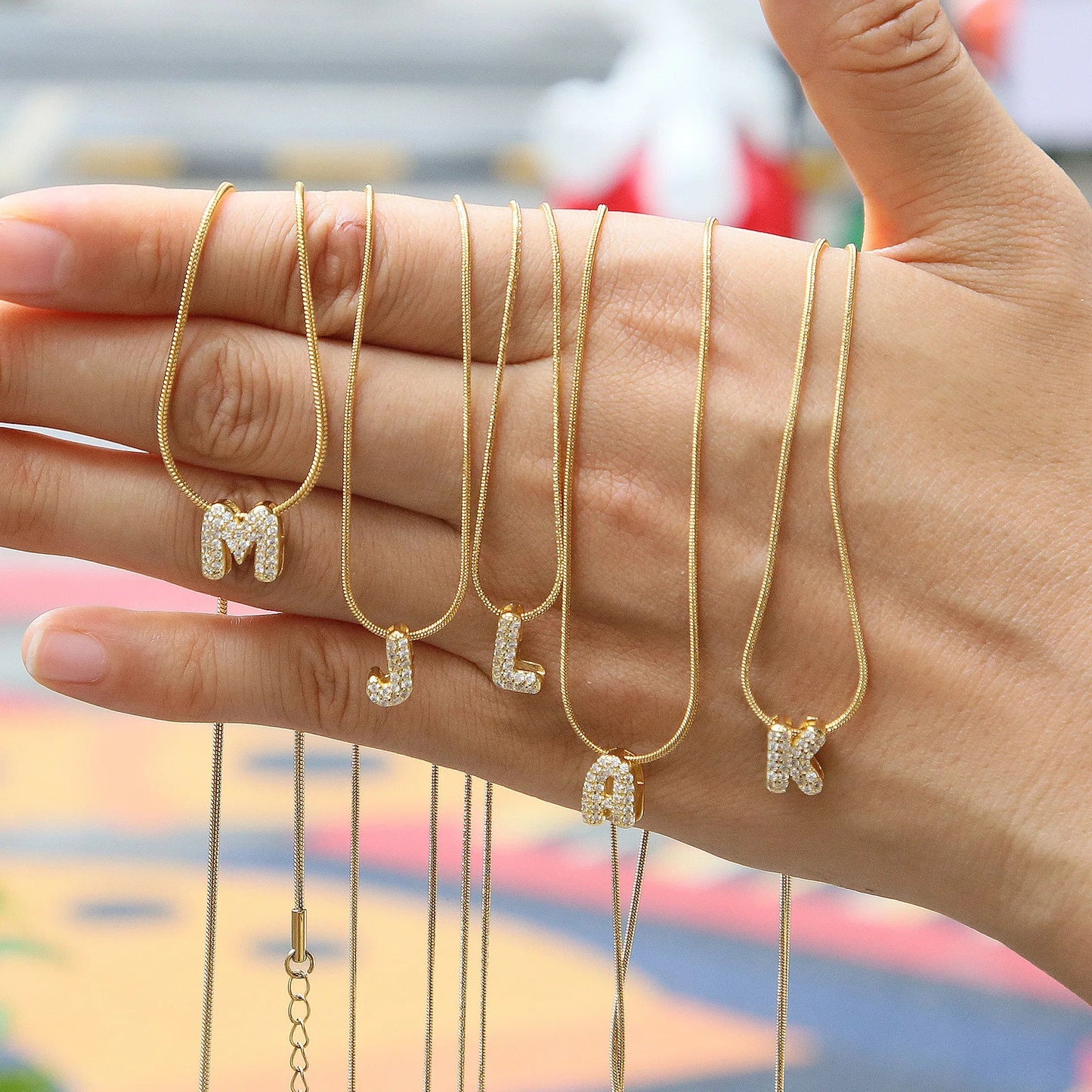 Mini Zircon Letter Necklace - MAURÉ