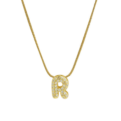 Mini Zircon Letter Necklace - MAURÉ