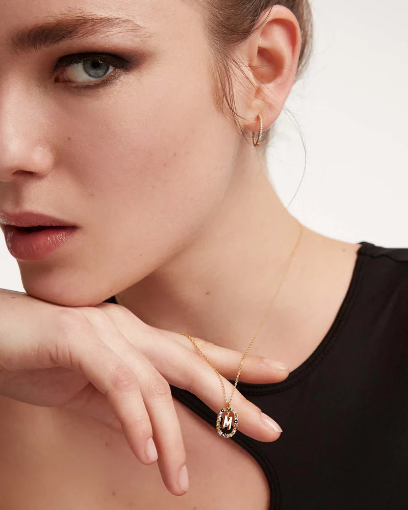 Moissanite Color Letter Necklace - 925 Sterling Silver - MAURÉ