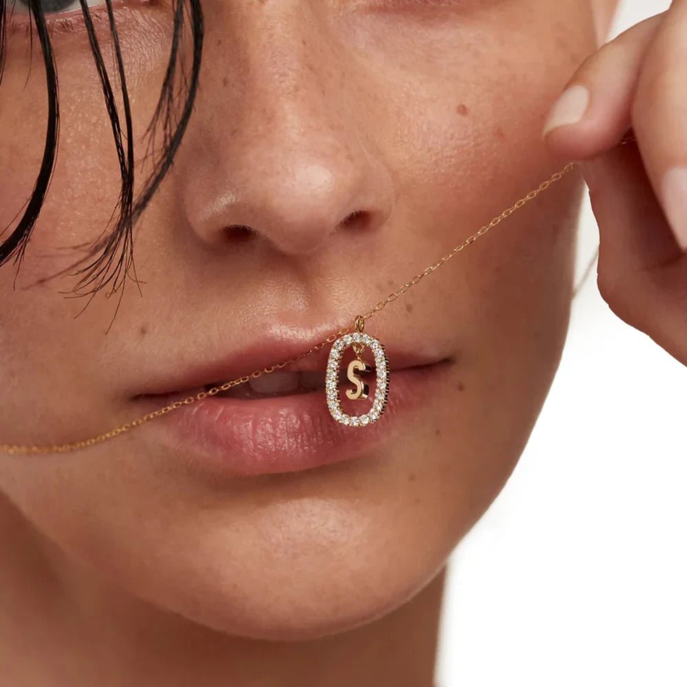 Moissanite Letter Necklace - 925 Sterling Silver - MAURÉ