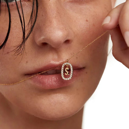 Moissanite Letter Necklace - 925 Sterling Silver - MAURÉ