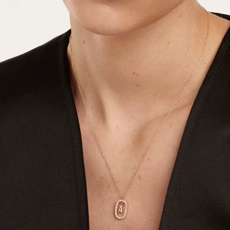 Moissanite Letter Necklace - 925 Sterling Silver - MAURÉ