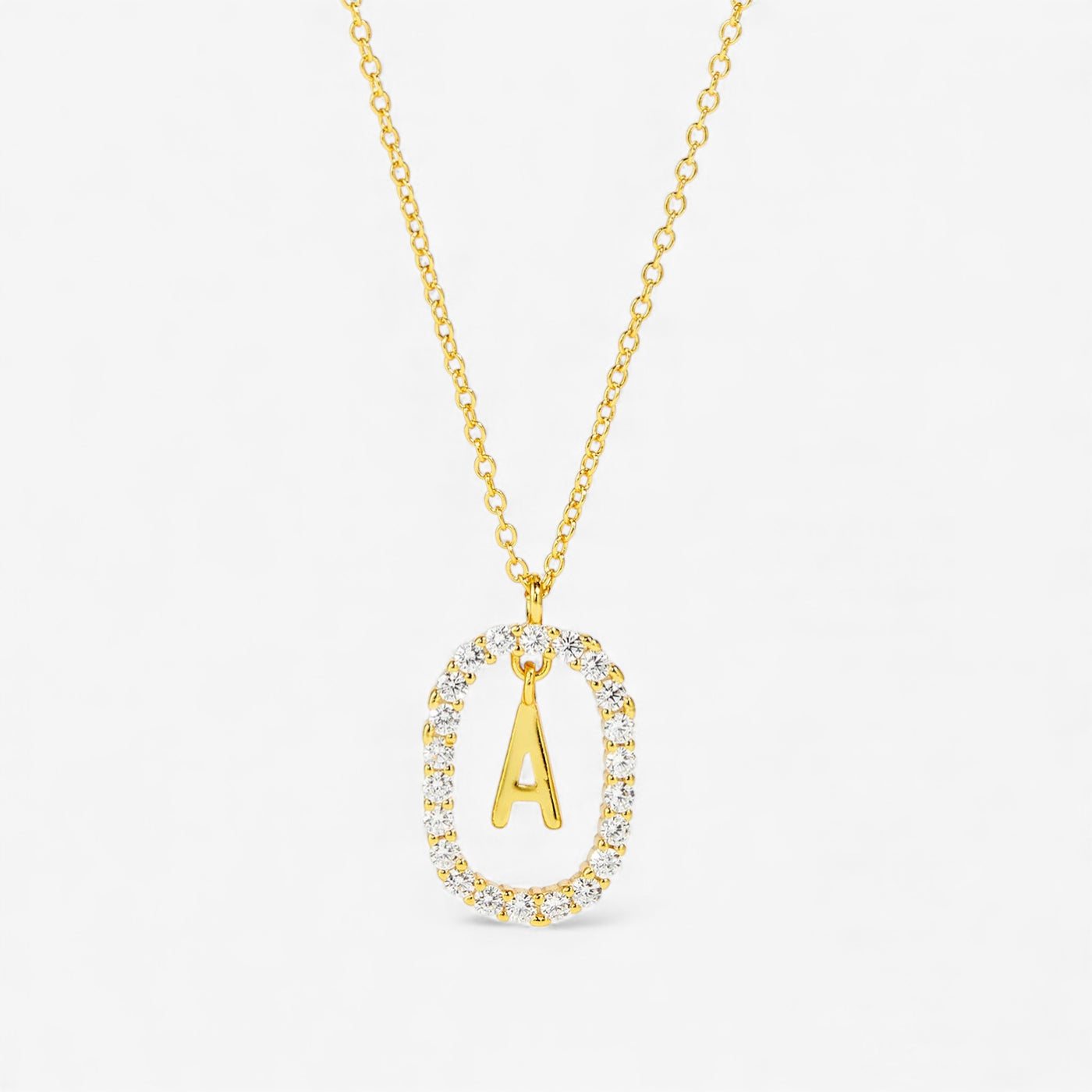 Moissanite Letter Ketting - 925 Sterling Zilver