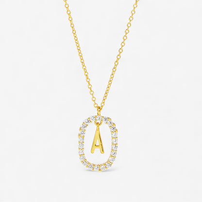 Moissanite Letter Ketting - 925 Sterling Zilver