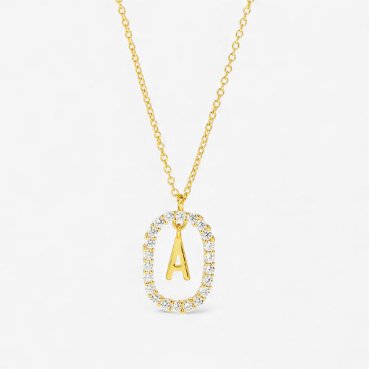 Moissanite Letter Necklace -  925 Sterling Silver