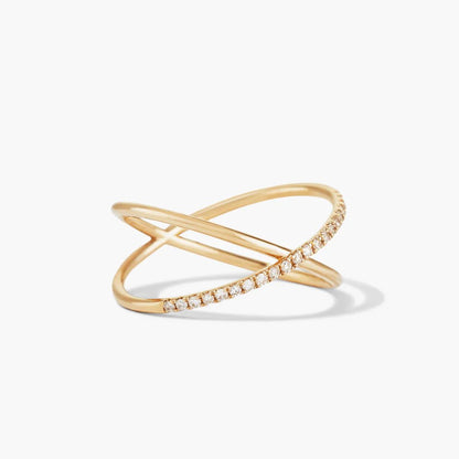 Pavé Diamond X Ring - MAURÉ